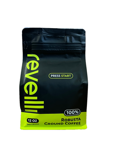 12 Ounce Bag of reveilli Robusta Ground Coffee