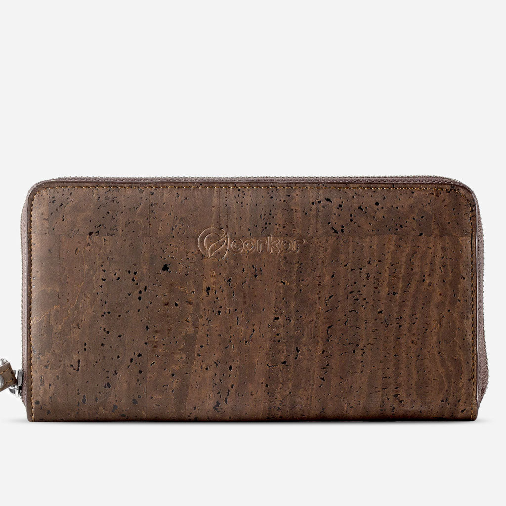 Corkor - Long Accordion Wallet Made from Cork - Brown