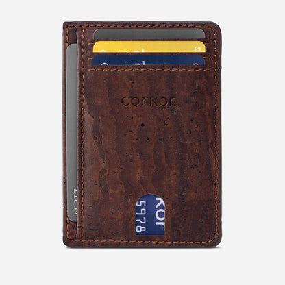 Corkor - Minimalist Card Holder Wallet Made From Cork - Brown