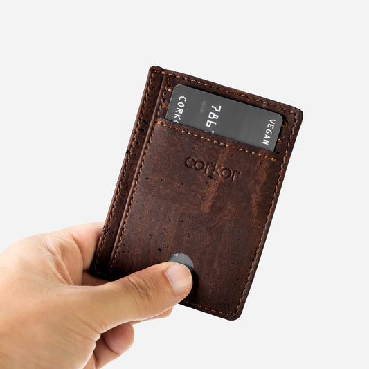 Corkor - Minimalist Card Holder Wallet Made From Cork - Brown