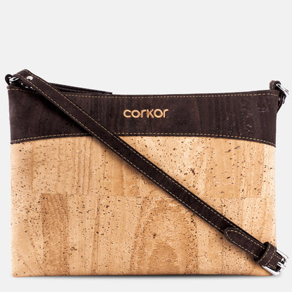 Corkor Cork Crossbody Bag Light / Dark Brown